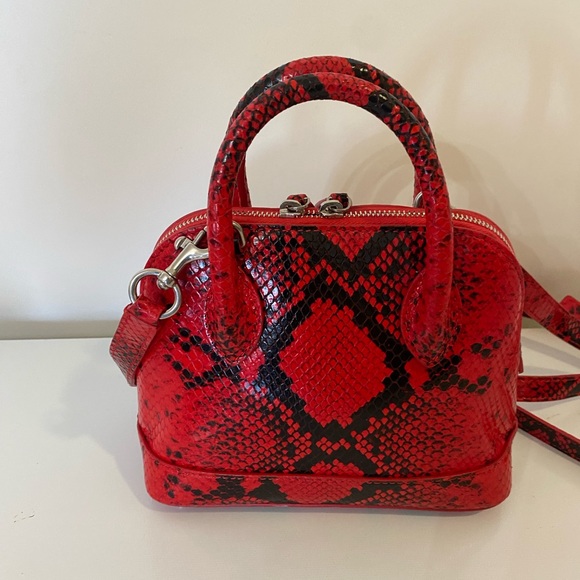 New BALENCIAGA logo Print  Python Leather mini bag Satchel Strap Handbag - Picture 4 of 14
